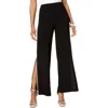 Msk Petites Womens Embellished Split Hem Wide Leg Pants In Black