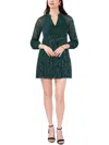Msk Petites Womens Metallic Above Knee Mini Dress In Multi