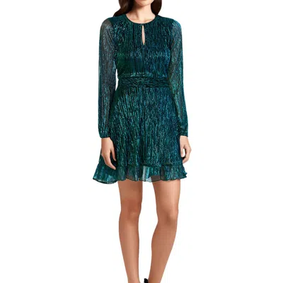 Msk Petites Womens Metallic Chiffon Cocktail And Party Dress