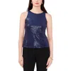 Msk Petites Womens Sequined Sleeveless Pullover Top In Multi