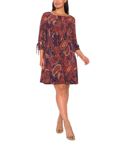 Msk Plus Size Boat Neck Shift Dress In Animal Print