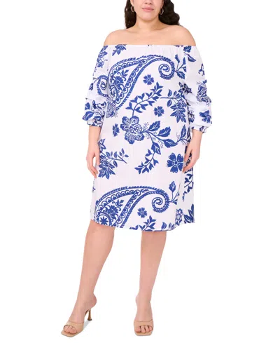 Msk Plus Size Cotton Off-the-shoulder Shift Dress
