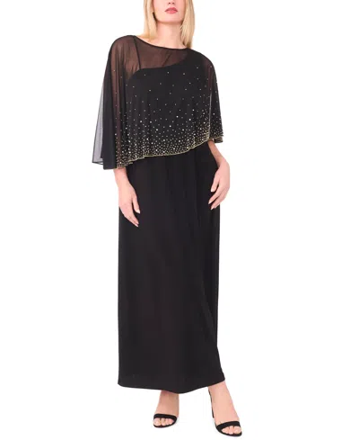 Msk Plus Size Embellished Crew Neck Maxi Dress In Black