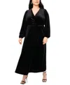 Msk Plus Size Fit And Flare Maxi Dress In Black