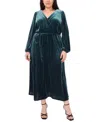 Msk Plus Size Fit And Flare Maxi Dress In Green