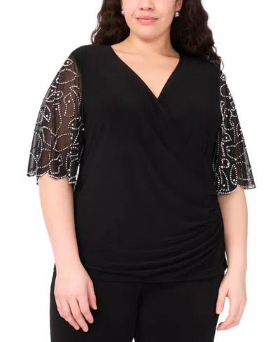 Msk Plus Size Short-sleeve V-neck Top