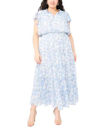 Msk Plus Size Smocked Waist Tiered Dress