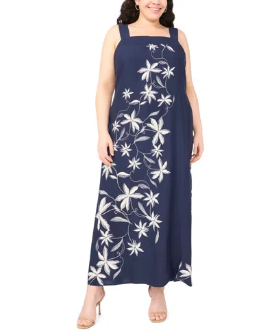 Msk Plus Size Square Neck Maxi Dress In Multi