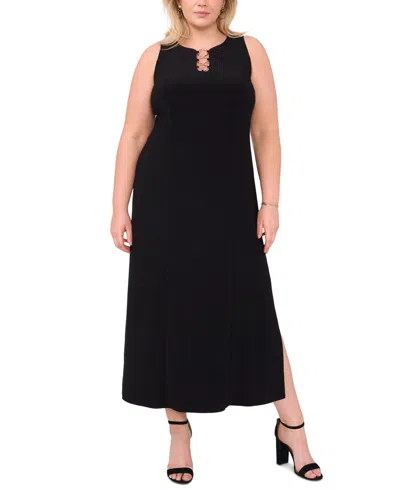 Msk Plus Size Three-ring Hardware Sleeveless Maxi Dress In Black
