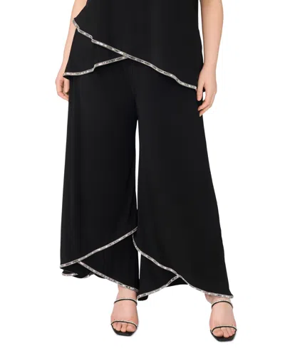 Msk Plus Size Tulip Hem Rhinestone Detailed Pull-on Pants In Multi
