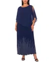 Msk Plus-size Women's Faraj Maxi Dress In Blue
