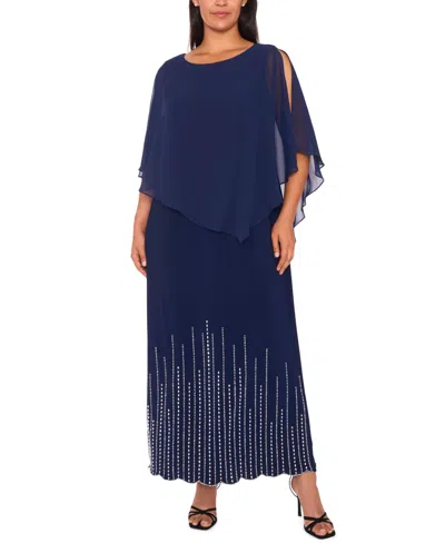Msk Plus-size Women's Faraj Maxi Dress In Blue