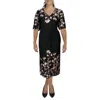 Msk Plus Womens Printed Jersey Fit & Flare Dress In Multi