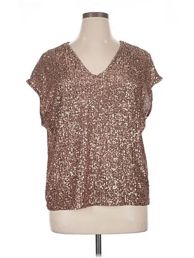Pre-owned Msk Short Sleeve Blouse In Brown