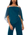 Msk Side-draped Cold-shoulder Jumpsuit In Blue