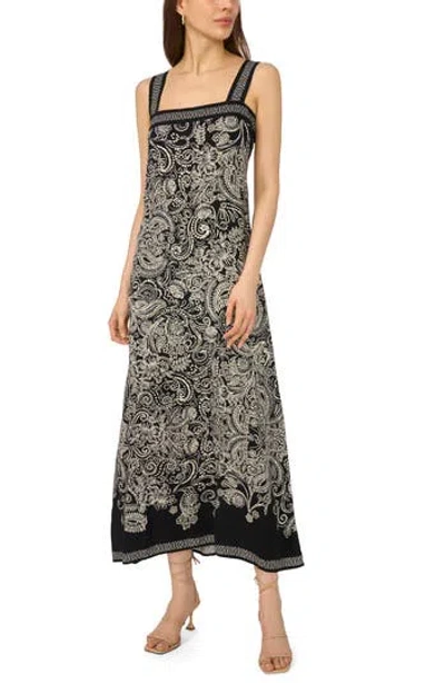 Msk Smocked Midi Sundress In Rich Black