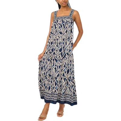 Msk Tie Back Maxi Dress In Blue