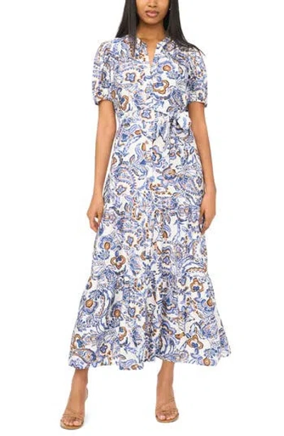 Msk Tiered Tie Waist Maxi Dress In Wild Wind