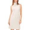 Msk Turtleneck Knit Mini Sweaterdress In Heathered Oatmeal In White