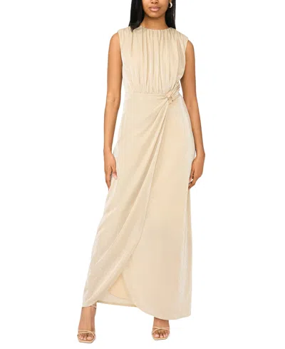 Msk Women's Asymmetric Sleeveless Gown In Neutral