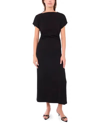 Msk Women's Boat Neck Dolman Sleeve Dress In Black