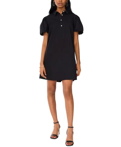 Msk Women's Collared Puff-sleeve Mini Shift Dress