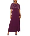Msk Women's Combo Faraj Cape Maxi Dress In Purple
