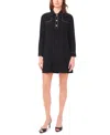 Msk Women's Contrast Stitching & Buttons Long-sleeve Dress In Black