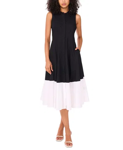Msk Women's Cotton Sleeveless Shirtdress