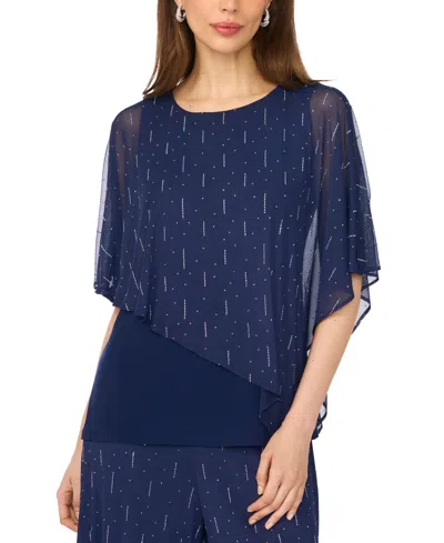 Msk Women's Crewneck 3/4-sleeve Top In Animal Print