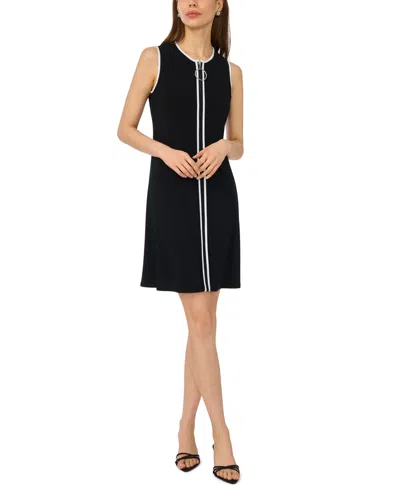 Msk Women's Crewneck Knee-length Dress In Black