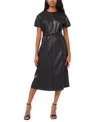 Msk Women's Dolman Sleeve Belted Dress In Black