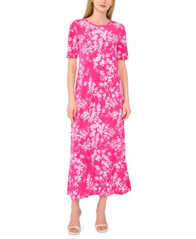 Msk Women's Elbow Sleeve Keyhole Back Maxi Dress In Purple