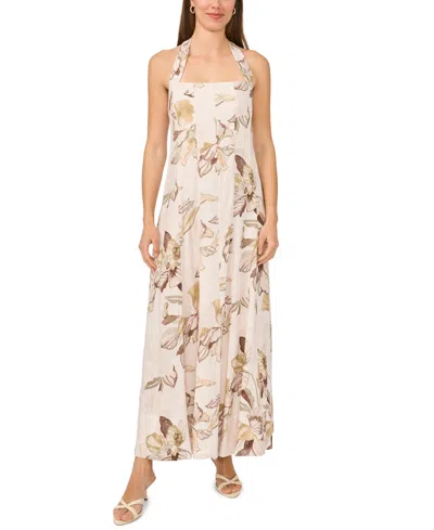 Msk Women's Halter Neck Maxi Dress In Neutral