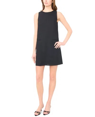 Msk Women's Keyhole Sleeveless Shift Dress In Black