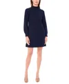 Msk Women's Long Sleeve Turtle Neck Dress In Blue