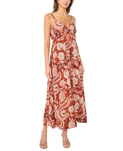 Msk Women's Paisley Print Button-front Maxi Dress In Multi