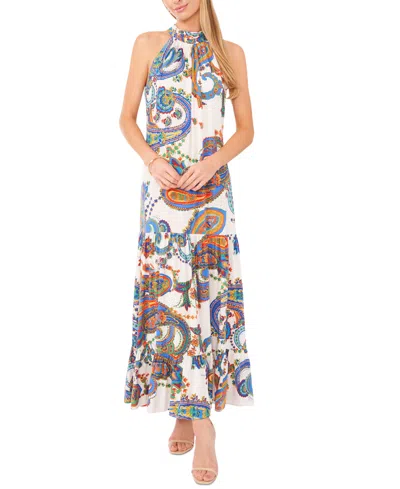 Msk Women's Paisley-print Halter-neck Maxi Dress In Multi