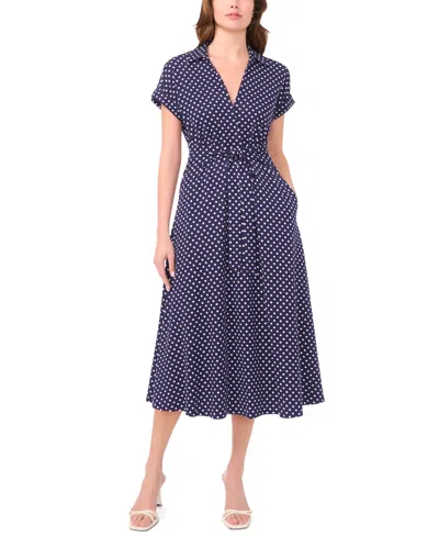 Msk Women's Polka-dot Midi Dress In Multi