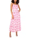 Msk Women's Printed Square-neck Sleeveless Maxi Dress