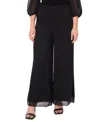 Msk Women's Pull-on Nails Studs Palazzo Pants In Black