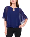 Msk Women's Rhinestone Overlay Top In Midnight