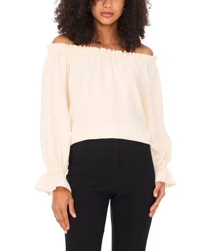 Msk Women's Scuba Crepe Off-the-shoulder Top In Pink
