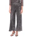 Msk Women's Sequin Pull-on Pants In Gray