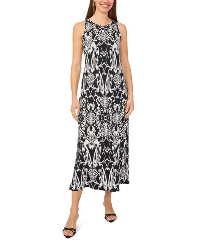 Msk Women's Sleeveless Crew Neck Keyhole Back Maxi Dress In Black