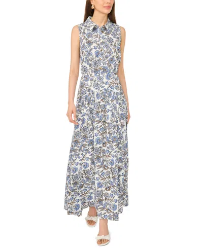 Msk Women's Sleeveless Drop Waist Maxi Dress With Buttons In Gray
