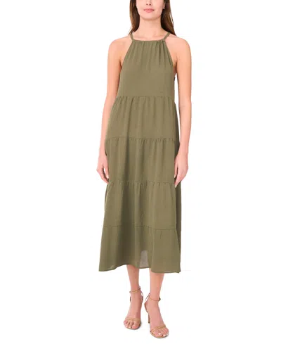 Msk Women's Sleeveless Gauze Midi Dress In Brown