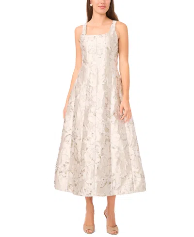 Msk Women's Sleeveless Square Neck Dress In White