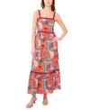 Msk Women's Sleeveless Square-neck Maxi Dress In Multi
