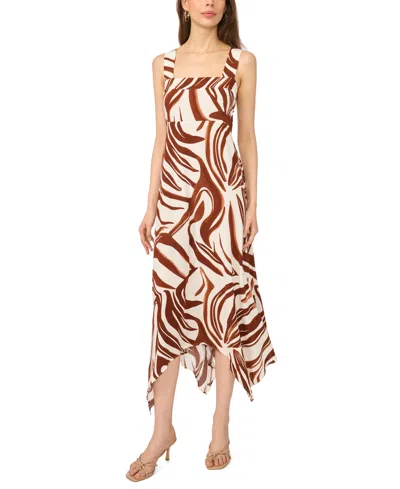 Msk Women's Sleeveless Square Neck Maxi Dress In Brown